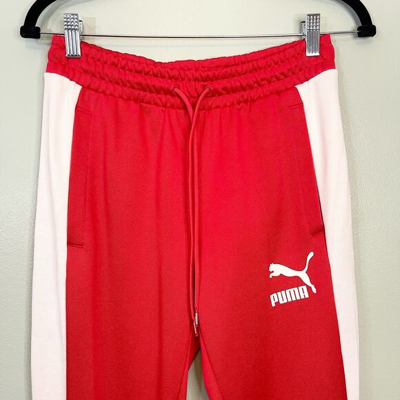 Puma Iconic T7 Men's Red & White Athletic Track Jogger Pants Size Small - Picture 13 of 13